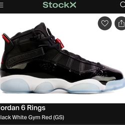 Jordan 6 Rings Black White Gym Red (GS)
Used
Size 3y