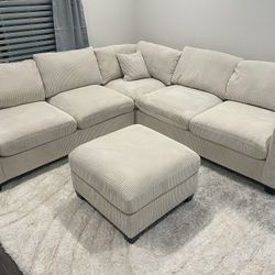 New Corduroy Fabric.  Off White / Beige.  99” X 99”.  Free Delivery!