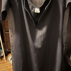 Elegant Knee Length Black Dress Plus Size