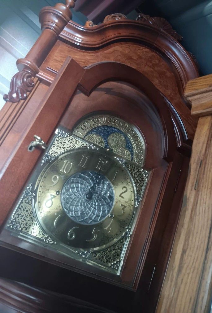 Vintage "Ridgeway" Antique Grandfather Clock W/ Crystal Pendulum 221 Baker Street AKA "Sherlock Holmes"- MUST SEE!!