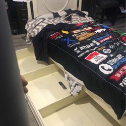 Twin bed furniture with bottom drawer