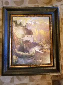 Wood Framed Painting Print Artist Unknown 35" x 41"