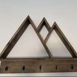 Rustic Wood Floating Mountain Coat Rack