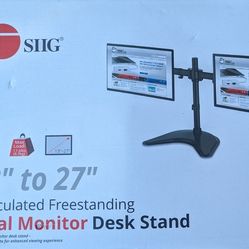 Articulating Dual Monitor Desk Mount - 13" to 27" - Max Load 22 lbs 