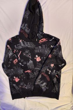 Forever 21 Mens Black Graphic Hoodie Size Large