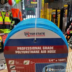 Interstate 1/4” X 100ft Professional grade polyurethane air hose. $65