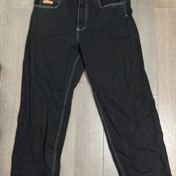 Empyre Contrast Black Loose Fit Skate Jeans