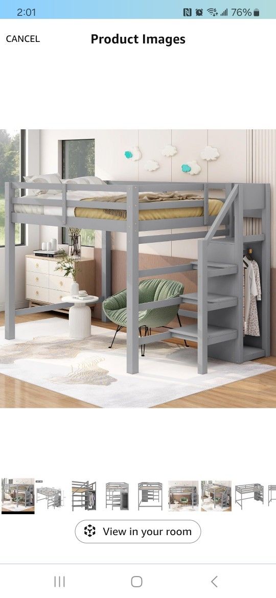Harper & Bright Designs Full Loft Bed