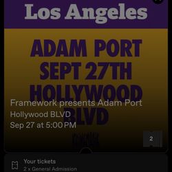 ONE Adam Port Framework ticket