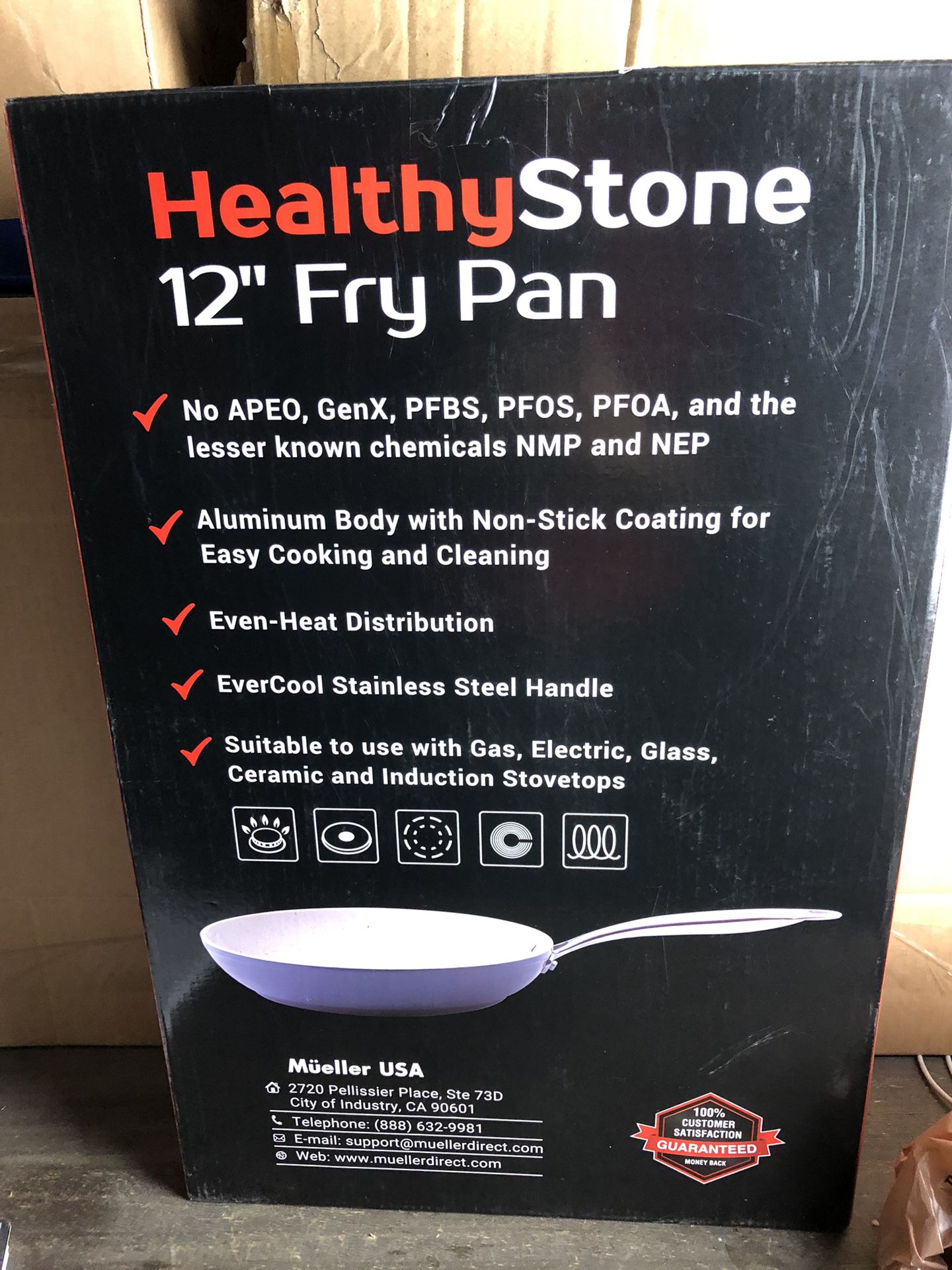 HealthyStone 12 Fry Pan - Gray 