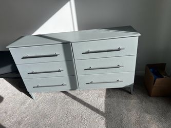 6-Drawer Double Dresser Light Blue/Gray