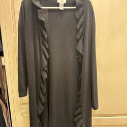 Neiman Marcus Ruffle Cashmere cardigan