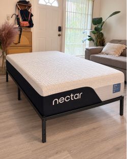 New 12 inch Twin mattress with bed frame
