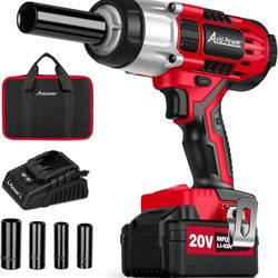 AVID POWER Cordless Impact Wrench, 1/2 Impact Gun w/Max Torque 330 ft lbs (450N.m), Power w/ 3.0A Li-ion Battery, 4 Pcs Impact Sockets and 1 Hour Fast