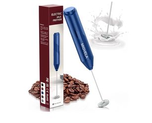 Milk Frother Handheld, Battery Operated Drink Mixer for Coffee, Handheld Electric Stirrer Foam Maker Whisk, Stainless Steel Milk Foamer for Coffee Lat