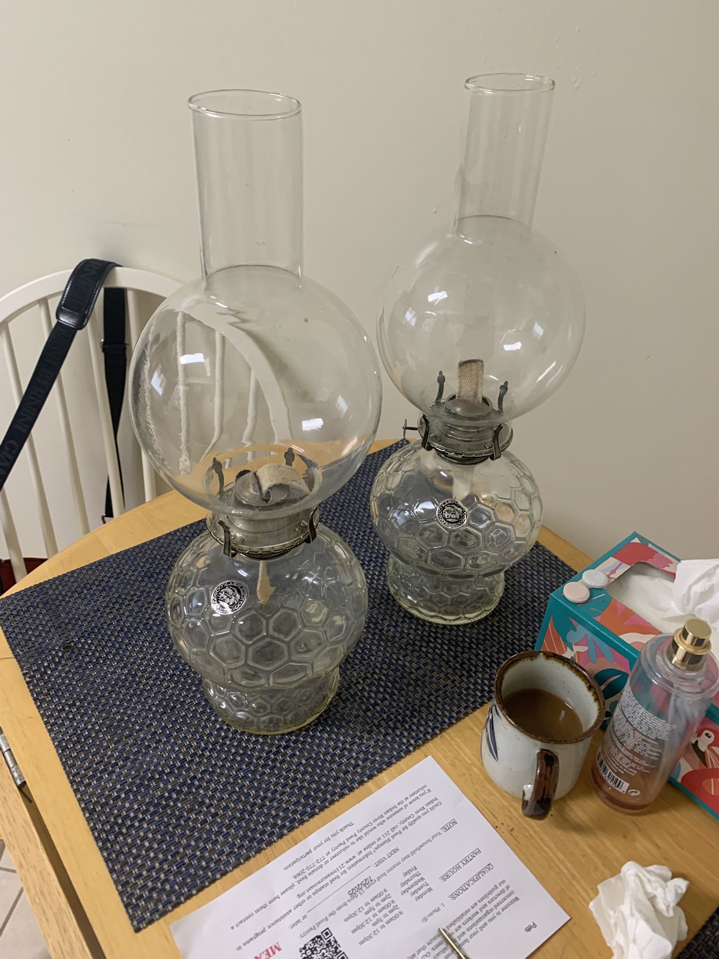 Beautiful vintage oil lamps made by lamp and light farms