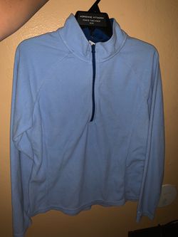 Light Blue Fleece Quarter-Zip Pullover Y2K Depop Preloved