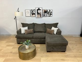 Dark Gray Sectional Couch with Reversible Chaise Lounge