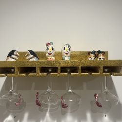 Gold Glitter Wine Glass Rack Shelf 