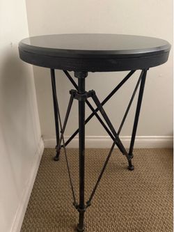 Metal and Stone Side Table