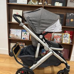Uppababy Vista With Seat, Bassinet, And Piggyback Attachment 