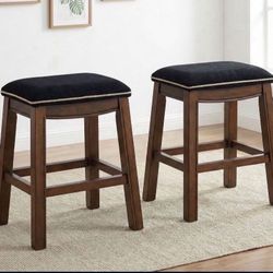 Luxury Solid Wood Counter Stools - Set of 2