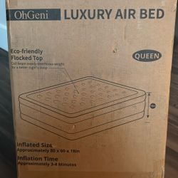 OhGeni Queen Air Mattress With Built In Pump - NEW!