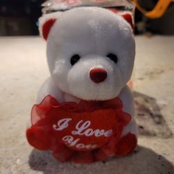 Small White Valentine's Day Bear
