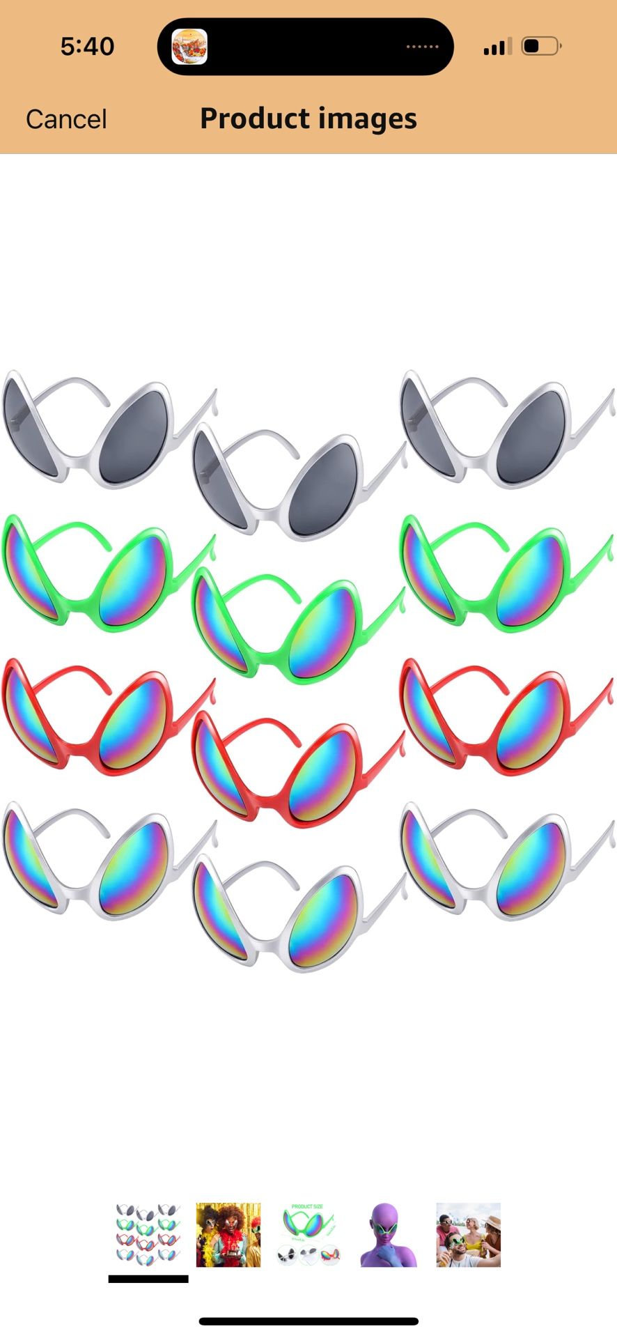 12 Pack Alien Glasses with Lenses (new)