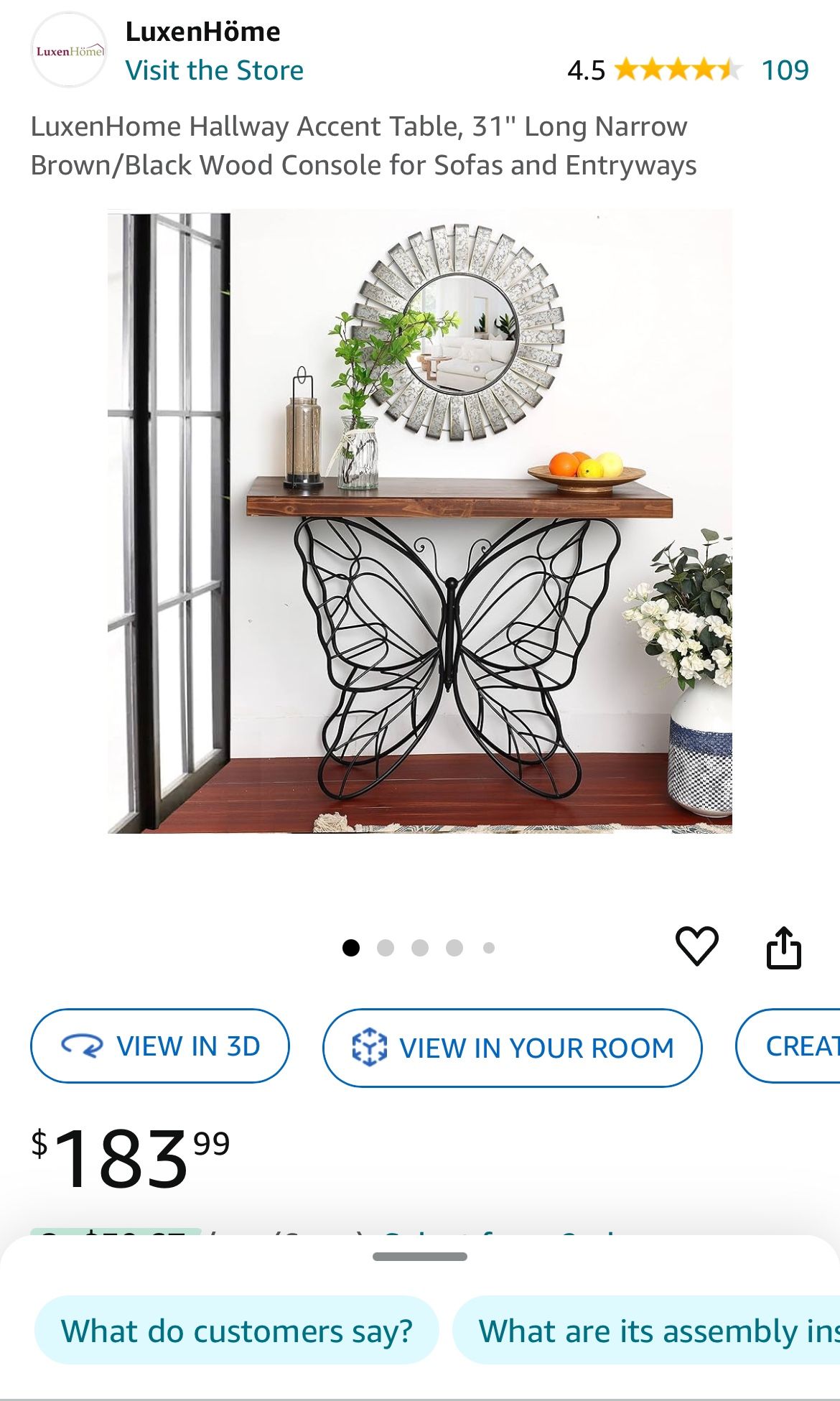 LuxenHome Hallway Accent Table