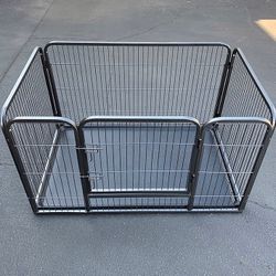 (Brand New) $95 Heavy Duty Pet Playpen with Plastic Tray, Dog Cage Kennel 4 Panels, 49x32x28 inches