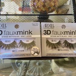 Ardell Professional 3D Faux Mink lashes. Two pairs available, each in its own package. Intense matte black, spiky layers. NEW