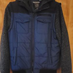 Men’s Winter Hooded Navy/Dark Gray Jacket