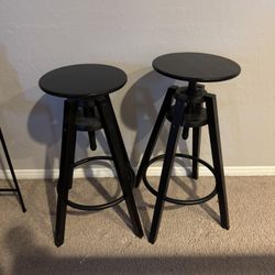 2 Black IKEA Stools