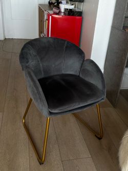 Grey velvet chair