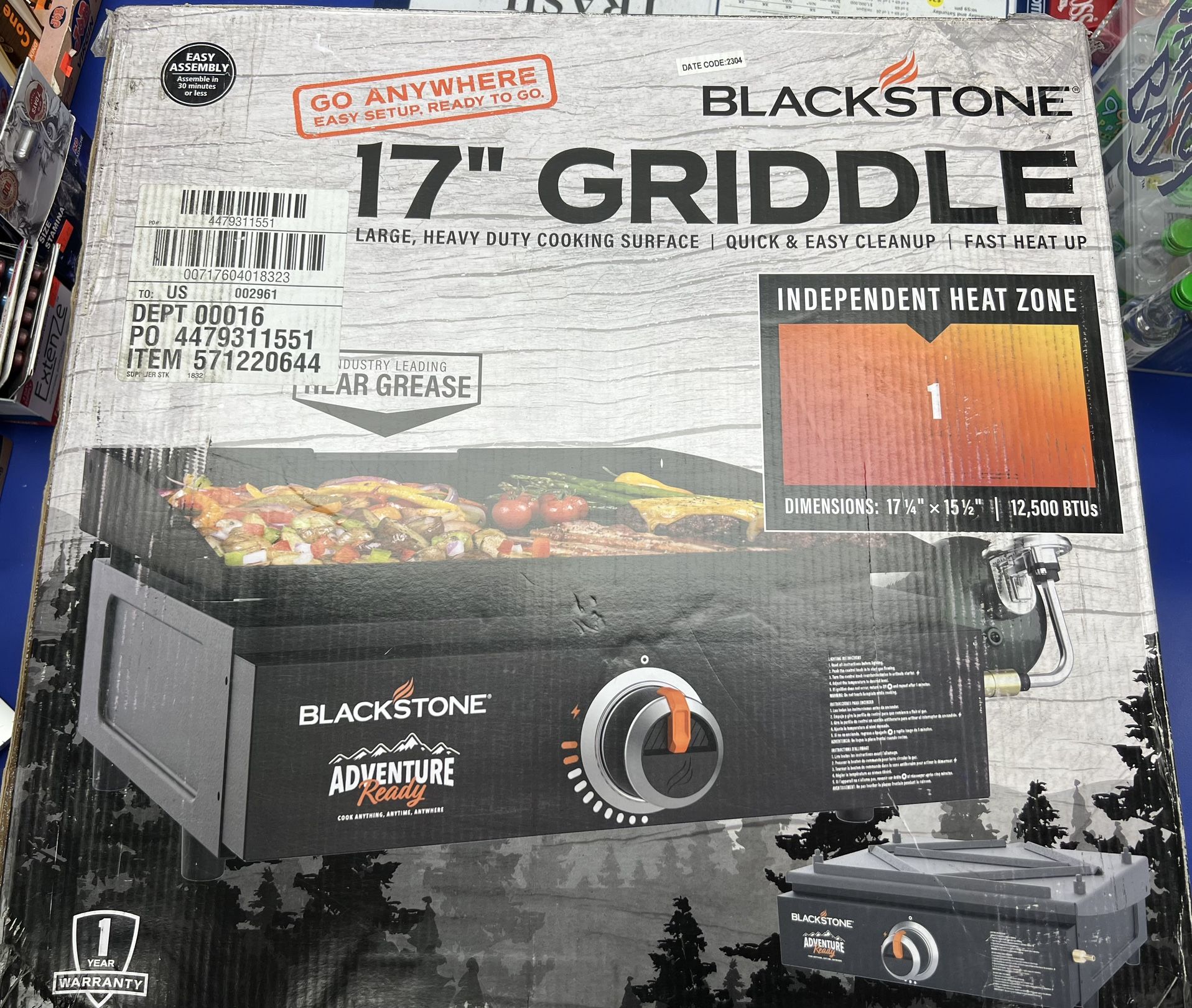 Blackstone Adventure Ready 17" Tabletop Outdoor Griddle