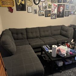 Left Chaise Grey Sectional Couch