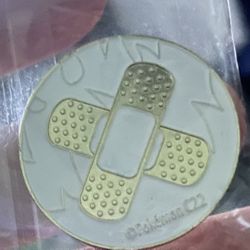 Pokémon TCG Metal Status Coins Burn & Poison Skull Band Aids Gold White C22 NEW