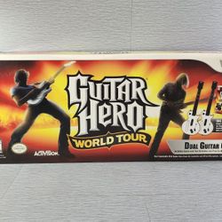 Guitar Hero World Tour Dual Guitar Bundle Nintendo Wii 2 Wireless Les Paul Set.