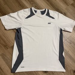 Nike Men's Training Colorblock Lightweight Logo T-Shirt White Gray Short Sleeve