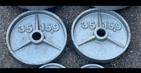 35 lb Cast Iron Olympic Weight Plates – Pair
