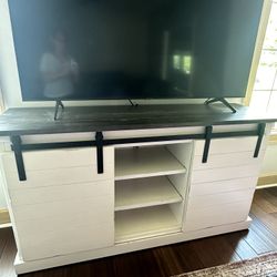 Rustic White Wooden Tv Stand