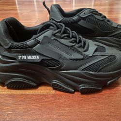 NEW Steve Madden Possession Sneakers – Black – Women’s 8.5
