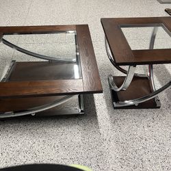 New Wood, Metal And Glass Tables