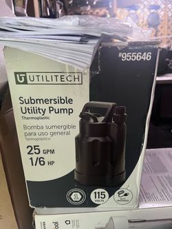 Utilitech 1/6-HP 115-Volt 25-Gallon Thermoplastic Submersible Utility Pump 25 GPM