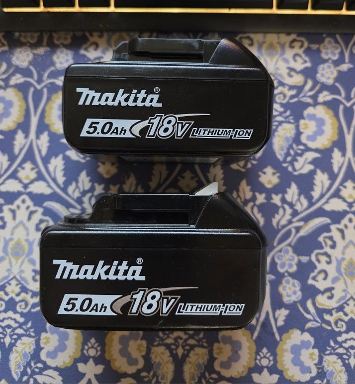 2 Makita 5.0 Batteries 