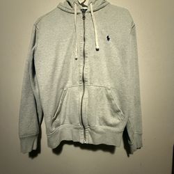 Light gray polo zip up