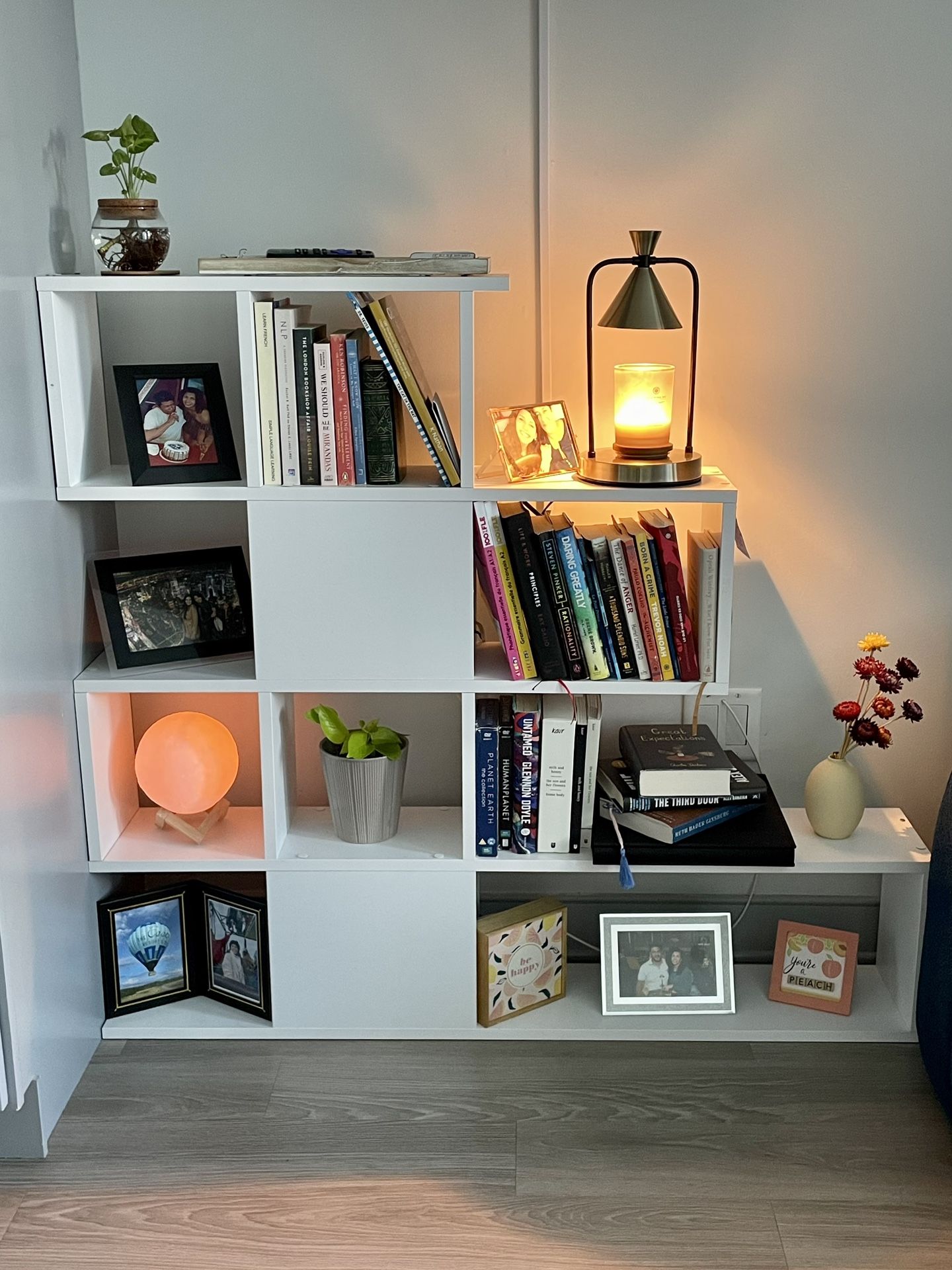 White Geometric Bookcase ( 43'' H x 47'' W )