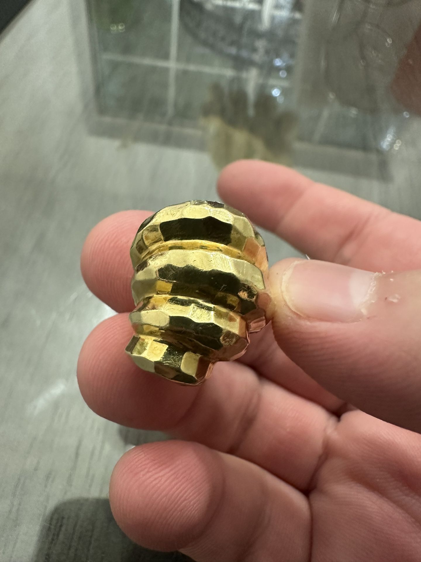 Solid 18k Yellow Gold Henry Dunay Cocktail Women’s Ring Faceted Size 8