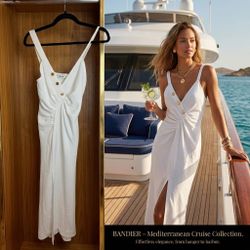 Sandro Esmee Ecru Asymmetric Midi Dress FR 38 New with Tags